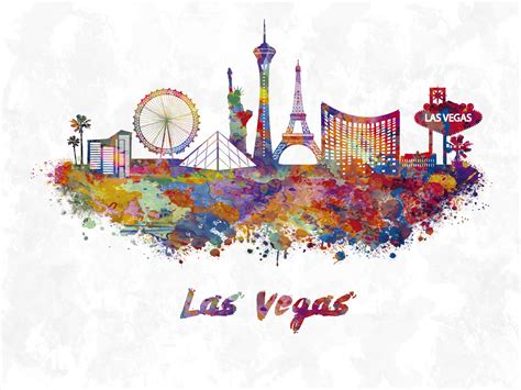 Illustration artistiques | Las Vegas skyline | Europosters