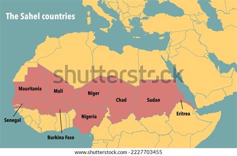 Countries Sahel Region Africa Stock Illustration 2227703455 | Shutterstock