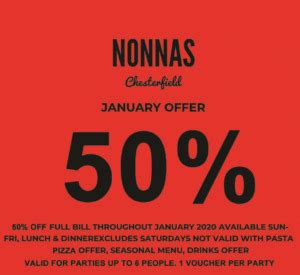 50% off voucher Nonnas Restaurant Chesterfield – Nonnas