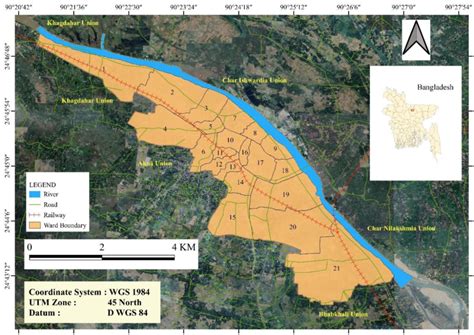 Map of Mymensingh City (Data source: Ward boundary is redrawn from ...