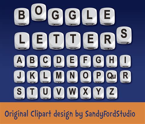 Boggle Letters 26 letters PNG Files Instant Download | Etsy