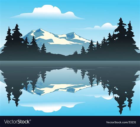 Mountain lake Royalty Free Vector Image - VectorStock , #Affiliate, # ...