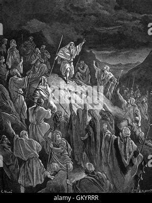 Mattathias Appealing to the Jewish Refugees' engraving by Gustave Doré (1832 - 1883). Mattathias ...