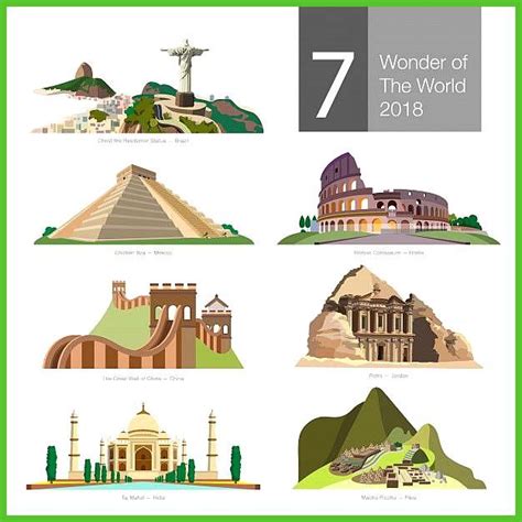 Seven wonder of the world vector. Premium Vector | Free Vector #Freepik ...