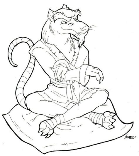 Master splinter---lineart | Master splinter, Tmnt art, Sketches