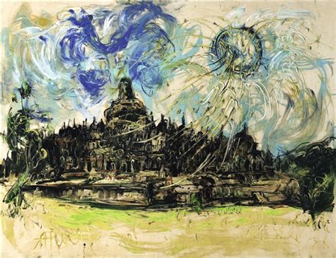 Affandi | BOROBUDUR AND THE SUN (1984) | MutualArt