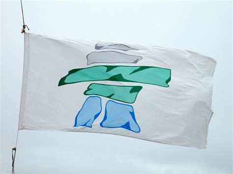 Flag of Nunatsiavut, an autonomous area of the Inuit in Newfoundland ...