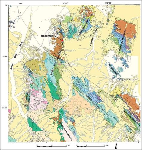 Geologic map of the Santa Rita Mountains and nearby areas | Download ...