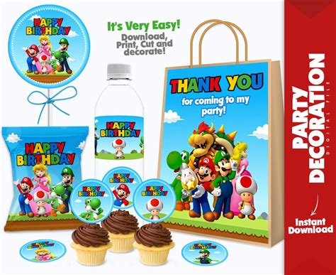 Super Mario Bros Party Decorations Super Mario Party - Etsy