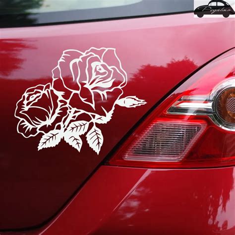 Pegatina Flower Rose Sticker Car Decal Posters Vinyl Wall Decals Decor Mural Sticker-in Car ...