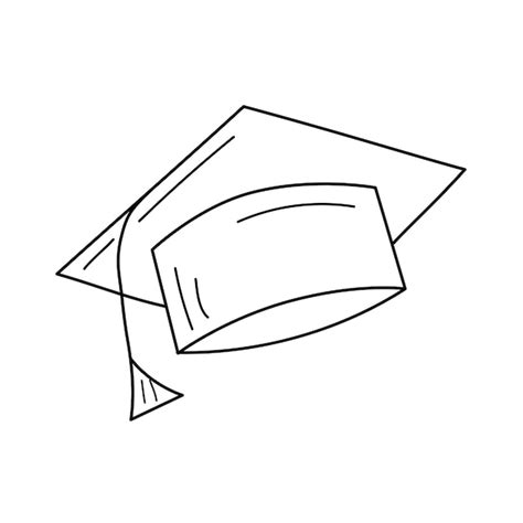 Premium Vector | A graduate hat in a line style