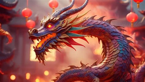 Premium AI Image | Beautiful fantasy dragon Year of the Dragon according to the eastern horoscope