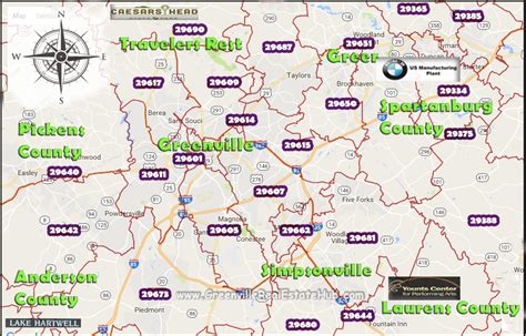 Greenville Sc Zip Code Map | Time Zones Map World