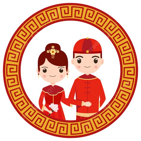 Chinese Wedding Vector Celebration Couple Design Character Transparant Background Free Download ...