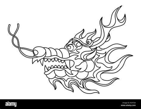 Chinese Dragon Face Drawing