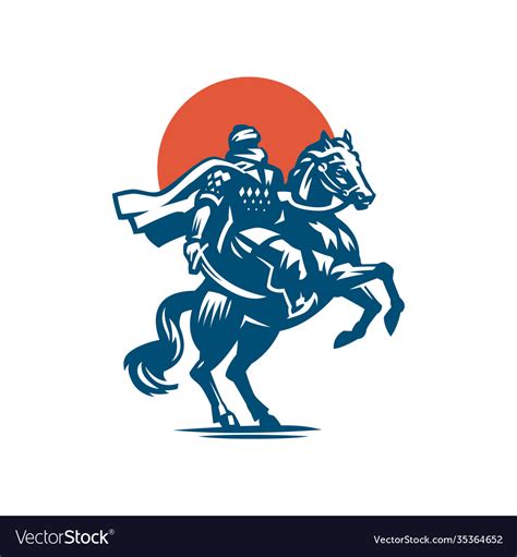 Male warrior on horse Royalty Free Vector Image