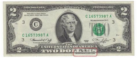 Crisp $2. Bill 1976 Bicentennial C16573987a, Two Dollar Note, Bank Of ...