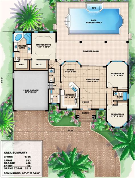 House Plan 1018-00006 - Mediterranean Plan: 1,786 Square Feet, 3 Bedrooms, 2.5 Bathrooms ...