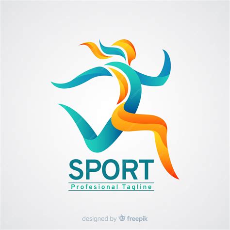 Premium Vector | Sport logo template with abstract shapes