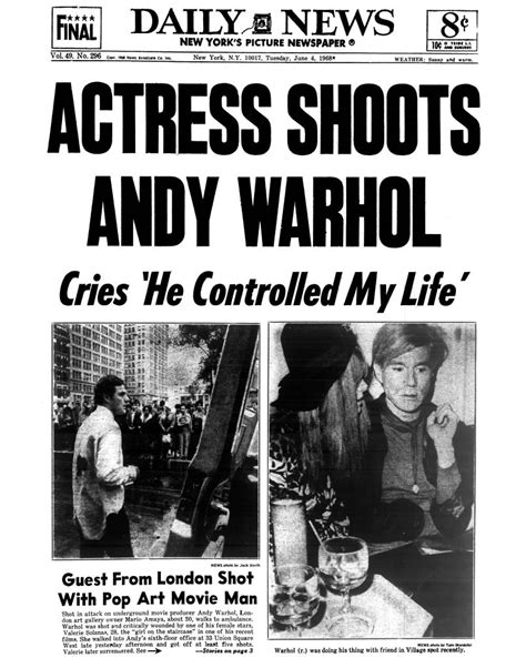 Andy Warhol Was Shot By Valerie Solanas. It Killed Him 19 Years Later ...