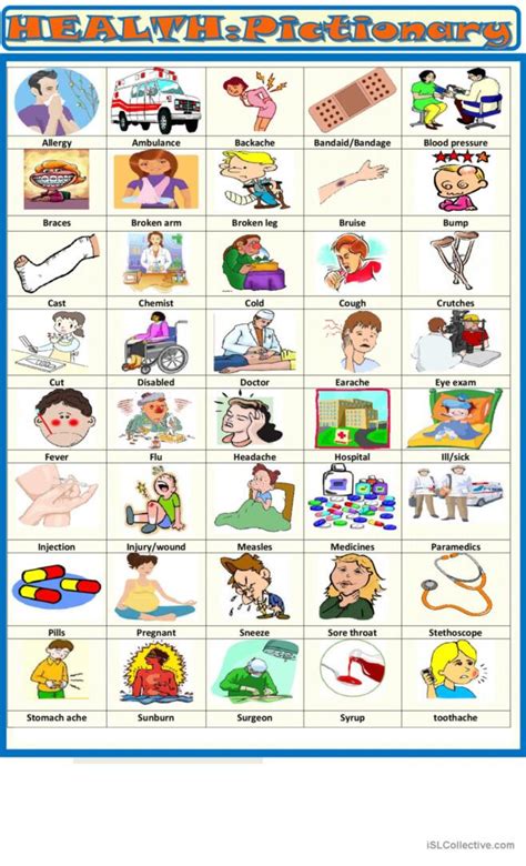 Health :pictionary pictionary (pictu…: English ESL worksheets pdf & doc