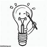 Light Bulb Painter Coloring Pages  For Kids – Smart Creative sketch template