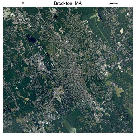 Aerial Photography Map of Brockton, MA Massachusetts