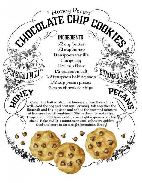 Choc-chip cookie label, can frame, or use to label cookies | Chocolate ...