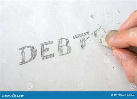 Erase debts with eraser stock image. Image of debts, debt - 53976563