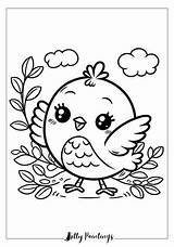 20  Cute Birds Coloring Pages With Free Printables Kitty Paintings sketch template