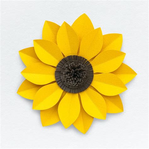 Sunflower paper craft closeup isolated | free image by rawpixel.com ...