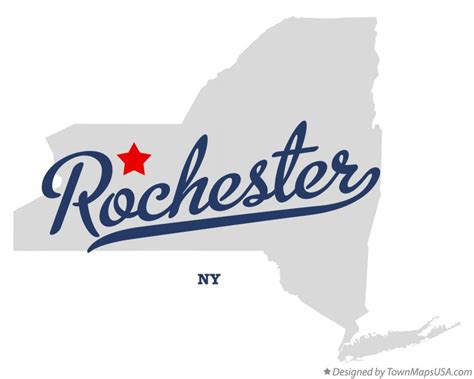 Map of Rochester, Monroe County, NY, New York