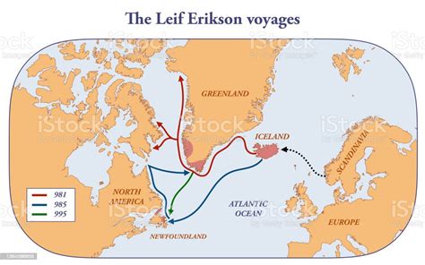 The Voyages Of Leif Erikson Stock Illustration - Download Image Now ...