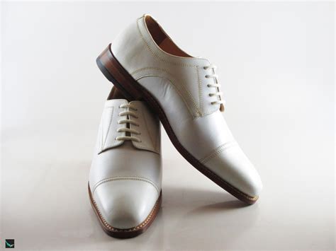 Classic White Leather Shoes For Men - 3442 - Leather Collections On ...