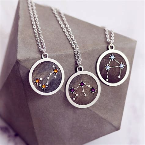 zodiac constellation necklace in sterling silver by j&s jewellery | notonthehighstreet.com