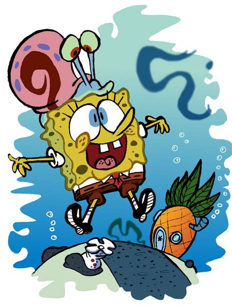 Spongebob and Gary by EeyorbStudios on DeviantArt