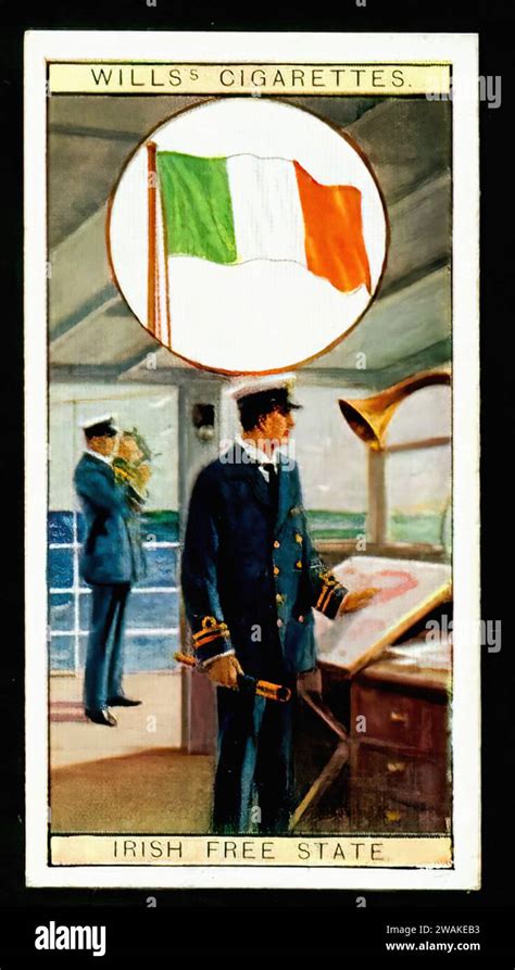 Flag of the Irish Free State - Vintage Cigarette Card Illustration ...