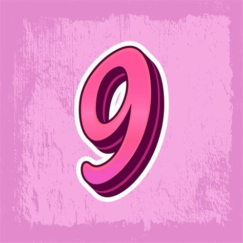 Premium Vector | A pink number 9 with a purple background