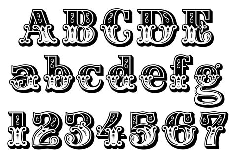 10 Western Style Number Fonts Images - Western Style Font Alphabet ...