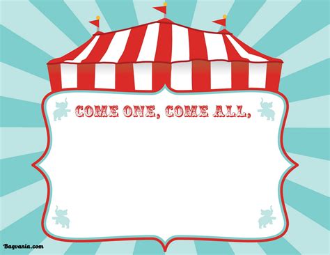 Free Printable Circus Birthday Invitations Template | FREE Printable ...