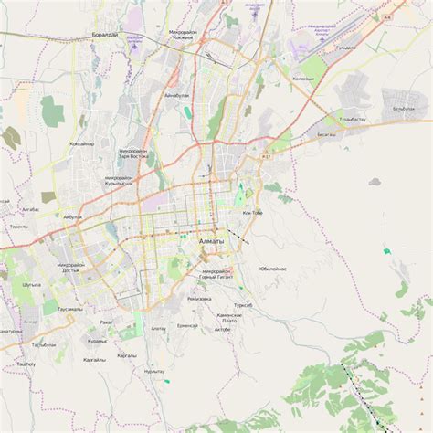 Editable City Map of Almaty – Map Illustrators