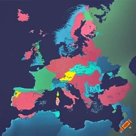 Map of europe on Craiyon