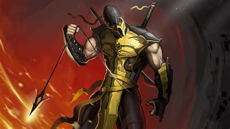 Picture Mortal Kombat Ninja warrior Scorpion Fantasy vdeo 1920x1080