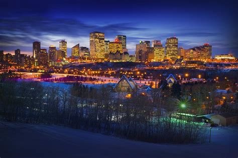 Edmonton Winter Skyline Photograph by Corey Hochachka