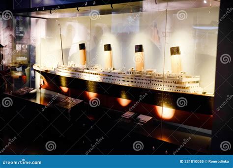 Belfast, JULY 9, 2019 - Interior View Of The Titanic Exhibition Centre. The Interior Area Of The ...