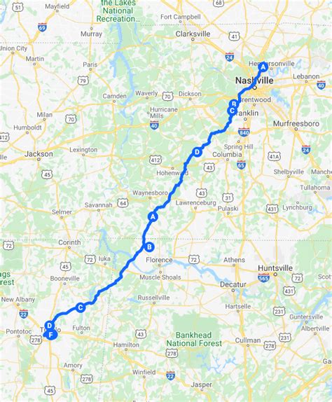 Natchez Trace Motorcycle Ride Map | Reviewmotors.co