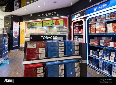 Duty free cigarettes on display at EuropAirport Basel Mulhouse Freiburg, Basel Stock Photo - Alamy