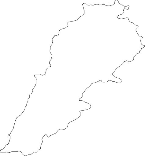 Blank Outline Map of Lebanon