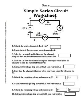 Series Circuit Problems Worksheets