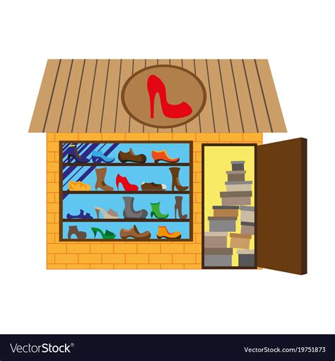 Shoes store building Royalty Free Vector Image